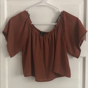 Mauvy Brown flowy crop top